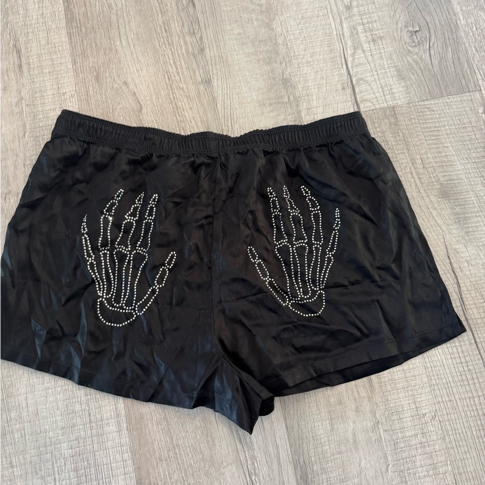 PINK Victoria's Secret Black Rhinestone Skeleton Shorts